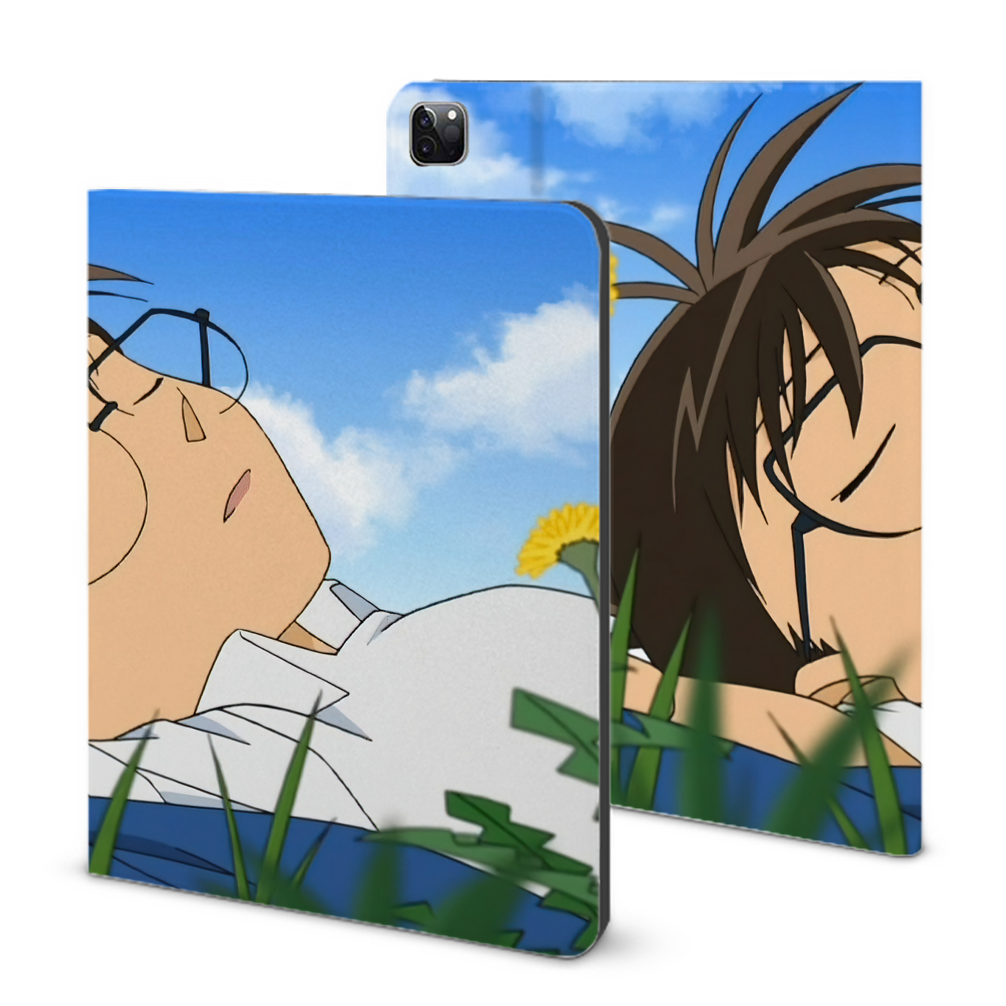 （画像用） 名探偵コナン Detective Conan IPad ケース ブック型 PUレザー TPU 耐衝撃 軽量 薄型 ペン収納なし 全面保護 IPad 各モデル対応